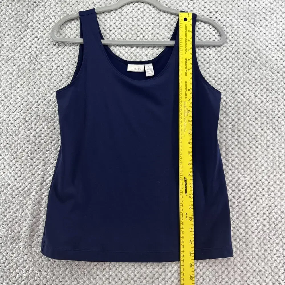 Chicos Lot of 2 Tank Top Womens 1 M/8 Blue Orange Scoop Neck Sleeveless Casual - Picture 9 of 12